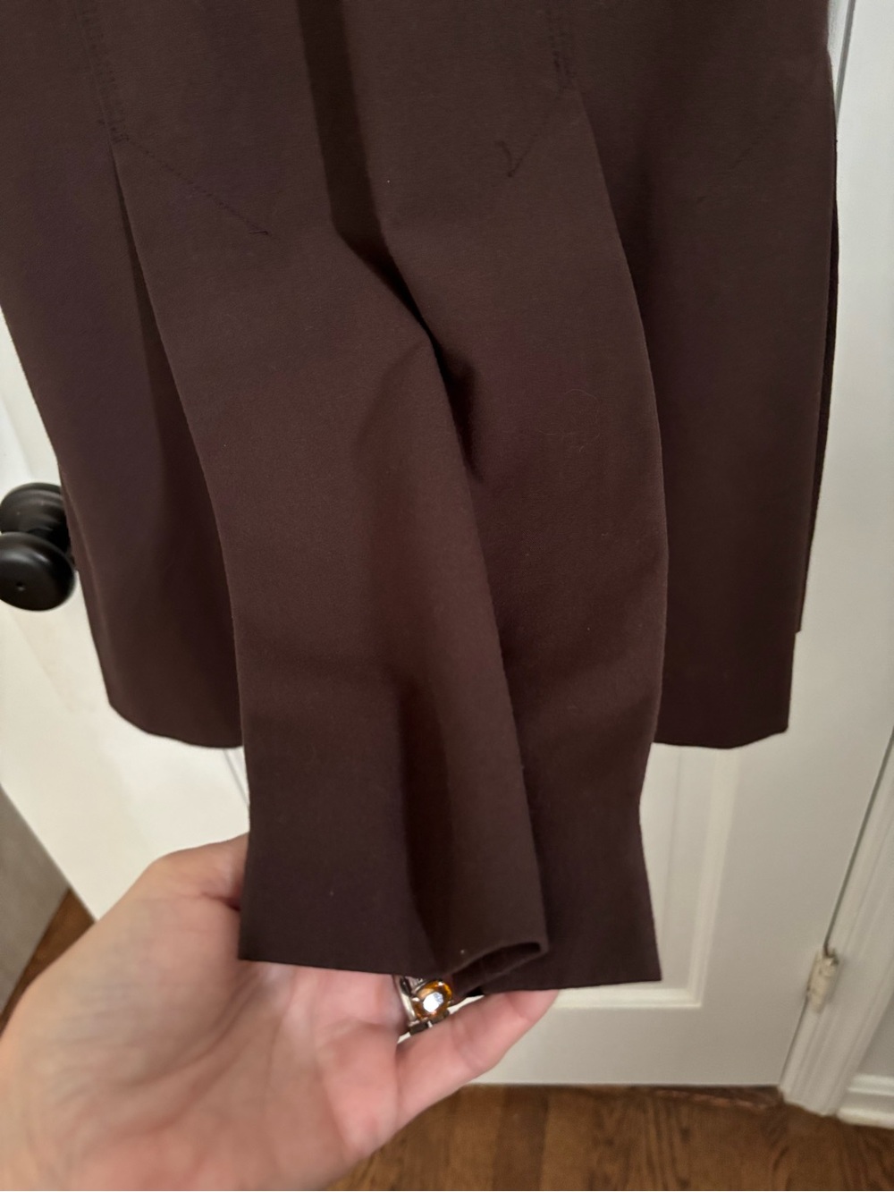 Talbots Vintage Like New Chocolate Brown Belted Midi Dress Size 6 - Picture 8 of 9